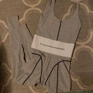 Contrast Piping Colorblock Fitted Jumpsuit